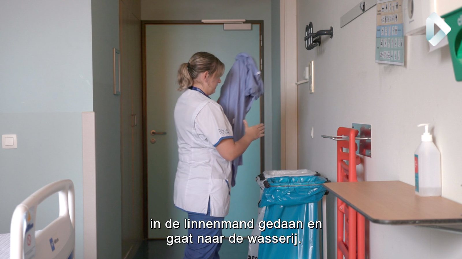 Still uit de OVAM-reportage in het UZ Gent